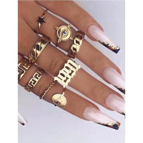 Old English Number Ring Year 1995 1980to2019 Rings Number Ring Gothic font Stainless Steel Rings Gold Jewelry for Friend Gift