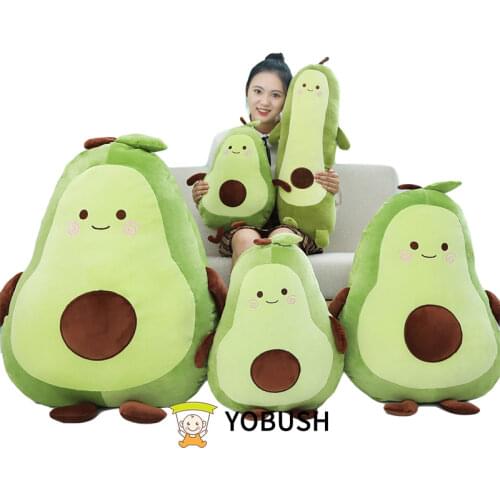 45~95cm Happy Stuffed Green Avocado Doll Long Plant Fruit Pillow Ultra Squishy Sleeping Snuggle Buddy Plushie Children Gift