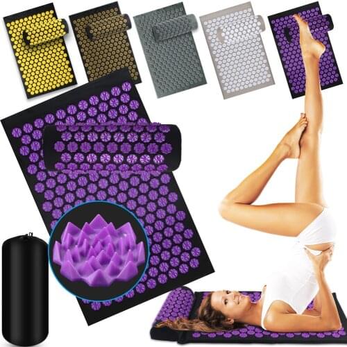 Pranamat Kuznetsovs Applicator Massage Cushion Yoga Acupressure Pillow Set Back Body Pain Relieve Foot Massager Spike Mat