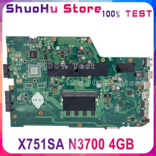 KEFU X751SA For ASUS X751SJ X751SV X751S Laptop Motherboard Tested 100% Work Original Mainboard CPU N3700 4GB