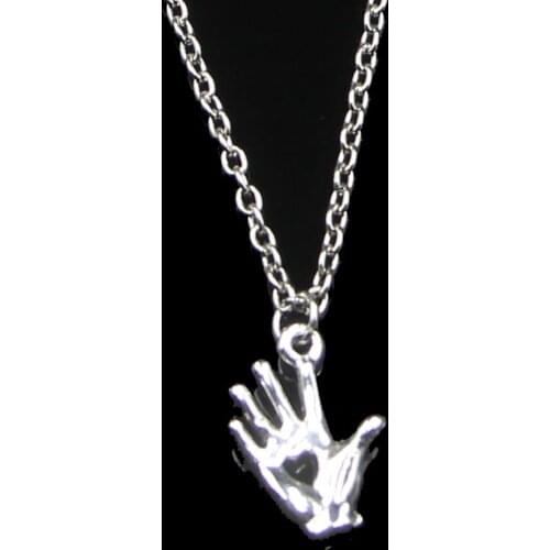 Fashion 12*18mm Palm Hand Heart Cut Pendant Necklace Link Chain For Female Choker Necklace Creative Jewelry party Gift