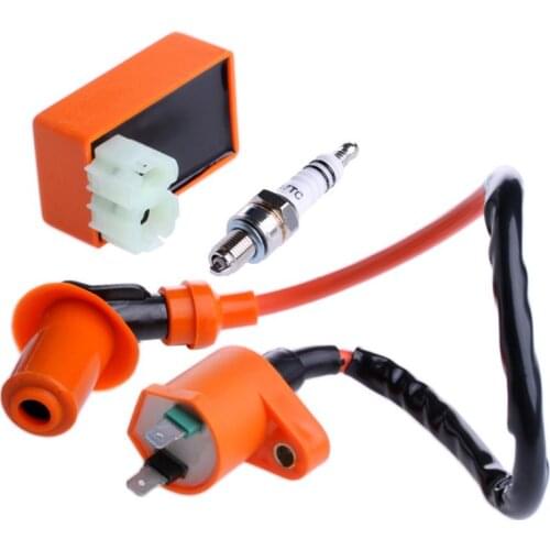 Motorcycle Racing Performance CDI & Ignition Coil & Spark Plug Kit For GY6 50CC 125CC 150CC
