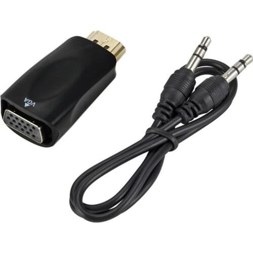 Male to Female HDMI-compatible to VGA Adapter HD 1080P Audio Cable Converter For PC Laptop TV Box Computer Display Projector