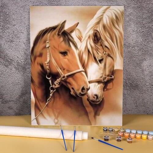 Animal Horse Painting By Numbers Complete Kit Acrylic Paints 40*50 Oil Painting New Design For Children Wall Art Handiwork