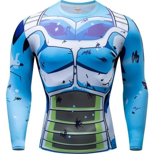 NEWEST Mens T shirt Long Sleeve Comics Vegeta Goku T-shirts Cosplay Costume Fitness Tees Shirts Men Compression Tshirt