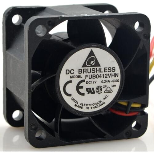 New original 4028 12V 0.24A FUB0412VHN dual ball 4CM three wire cooling fan
