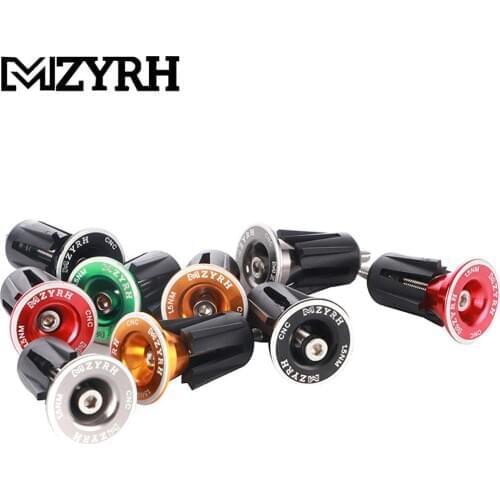 One Pair Aluminum Bicycle Cycling Handlebar Grips Handle Bar Cap End Plug Cycling Handlebar Grips Anti-Skid Rubber Bicycle Grips