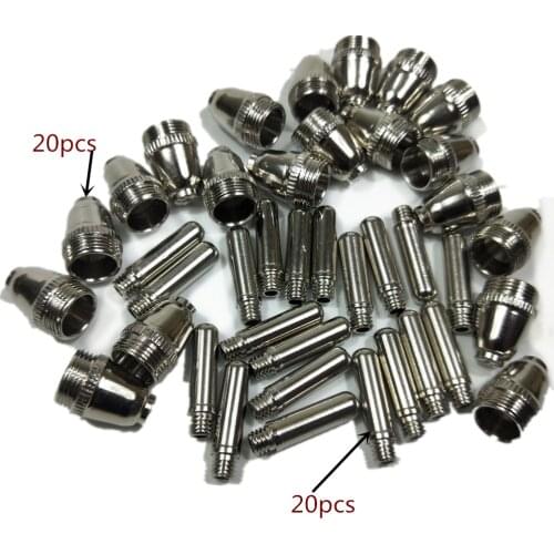 40pcs AG60 Plasma Cutting Torch Consumable SG55 Plasma Cutter Kit 60A AG-60 Plasma Torch Tip Electrode Nozzle