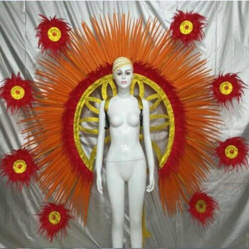 Hi Melody sexy cosplay women feather costumes samba halloween caranival feather backboard for women