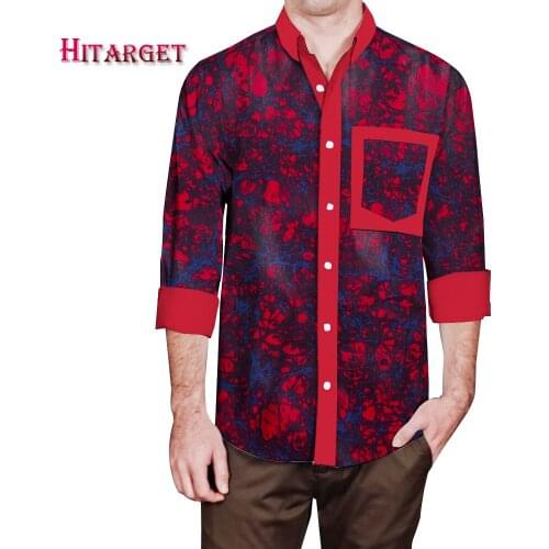 Summer Hip Hop African Style Mens Shirts Ankara Printed Dashiki Mens Blouse Casual Office Mens Clothes Button Close WYN1630