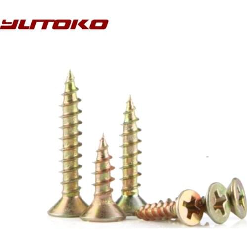 YUTOKO 100 pcs Cross head self - tapping screw dry wall nail with hard flat head wood screw fiber nail M4 M5