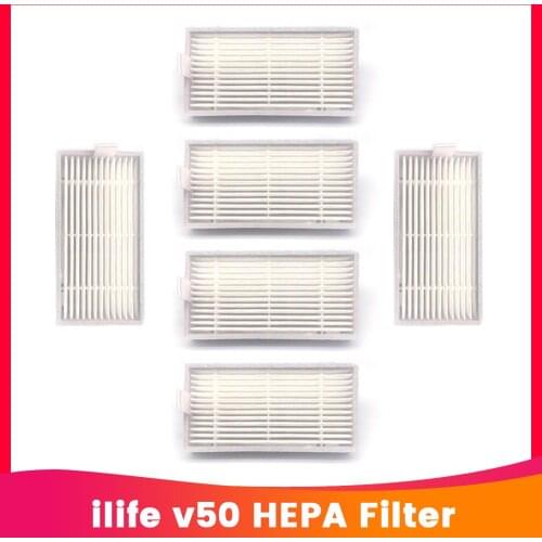 Household automatic robot cleaning replacement 6pcs per lot Filters HEPA Filter for ilife v50 Vacuum Cleaner spare Parts