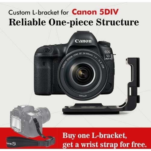 SUNWAYFOTO PCL-5DIV Custom L Plate Bracket for Canon 5DIV 5D4 5D Mark IV Camera Arca, Really Right Stuff, Benro compatible