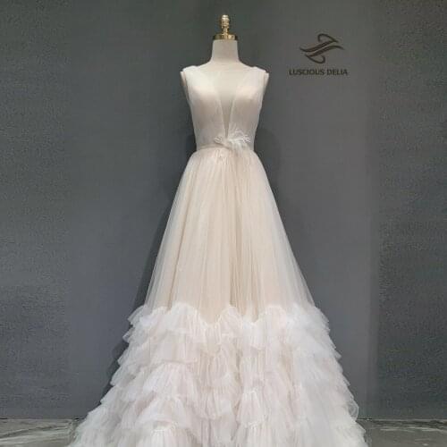 High Split Tulle White Dresses 2021 Formal Party Gown A-Line evening Dress Luscious Delia