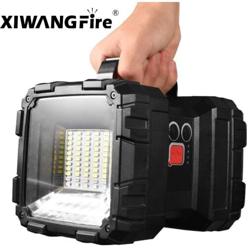 XHP70 4Core Super Bright LED Rechargeable Double Head XHP50 Searchlight Handheld Flashlight Work Light Spotlight COB Floodlight
