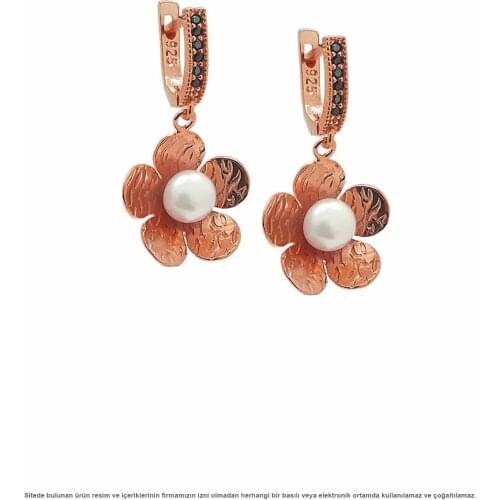 Silver Rose Plated Female Earrings