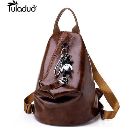 Women School Travel Bags High Quality PU Leather Backpack Teenage Girl Shoulder Bag Fashion laptop Small backpack For Female