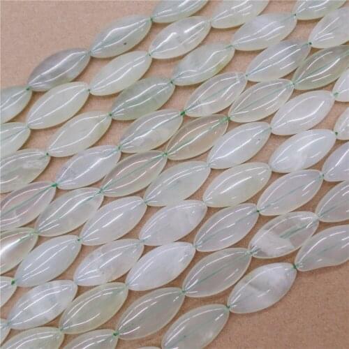 1 Strand 25x12x5mm Natural Light Green New Jade Marquise Loose Beads DIY Fashion Jeawelry Making Accessories Unisex Gift 15.5"
