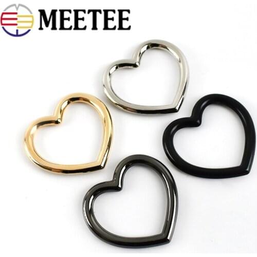 10pcs Meetee Alloy Metal Heart Circle Rings Buckles DIY Collar Choker Leather Jewelry Leg Ring Garter Belt Making Accessories