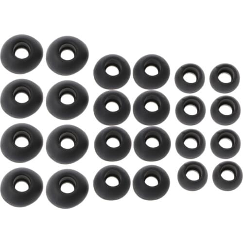 12 Pairs(S/M/L) Soft Black Silicone Replacement Eartips Earbuds Cushions Ear pads Covers For Earphone Headphone