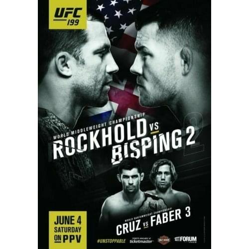 199 Luke Rockhold vs Michael Bisping Art Film Print Silk Poster Home Wall Decor 24x36inch