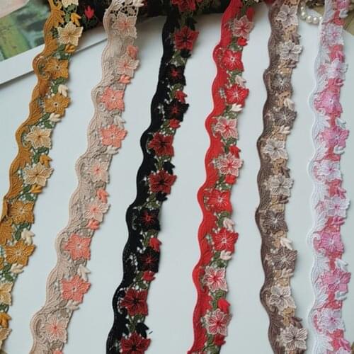 3Yards/Lot High Quality DIY Floral Embroidery Lace Trim , Charming Venise Lace Trim
