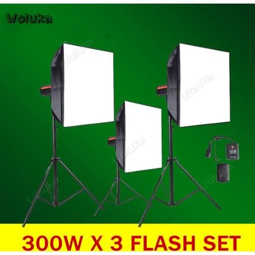 300W X 3 Flash Lighting Set Softbox Light Stand Photo Studio Shooting Equipment For Product Photography Portrait CD50 T10