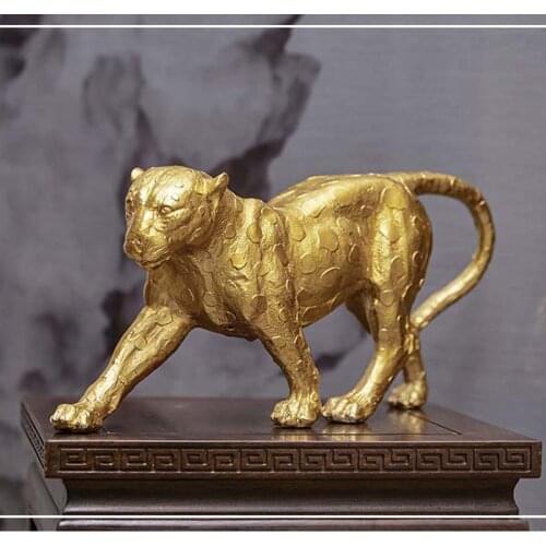 40CM Large Home store Company SHOP talisman Bring wealth money GOOD LUCK leopard Cheetah business decor ART FENG SHUI Statue