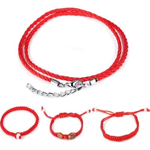 5 PCS Ethnic Red Thread Amulet Rope Kabbalah Chain Bracelet For Women Men Adjustable String Wholesales