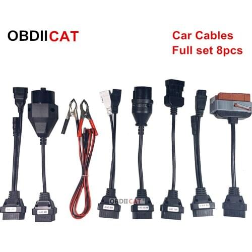 Adapter Cables For TCS OBD2 OBDII Cars Diagnostic Interface Cable Connectors Tool Full Set 8 Car Cables TCS Pro Cable