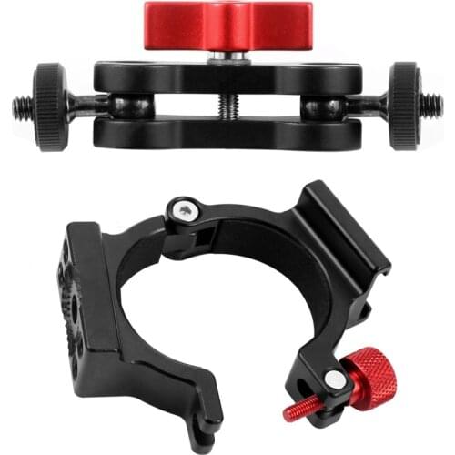 BGNing 1/4'' Microphone Mount Clamp Adapter Ring Clip w/ Magic Arm Mounting Adapter for Zhiyun Smooth 4 Handle Gimbal Stabilizer