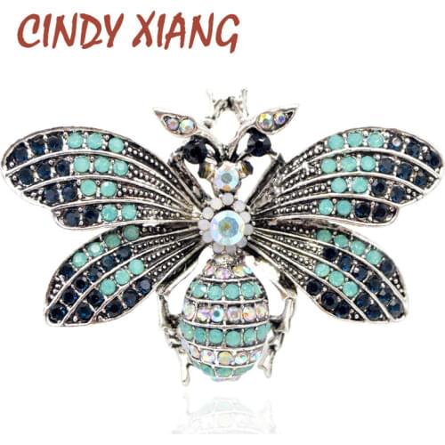 CINDY XIANG Vintage Rhinestone Vintage Big Bee Brooch Red Eye Insect Brooches Summer Coat Accessories Fashion Jewelry Good Gift
