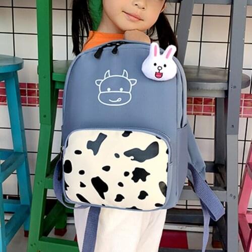 Fashion Childrens Backpack Cow Backpack Cute Baby School Bags Waterproof Oxford Bookbag Kids Small Backpacks Children Back Pack