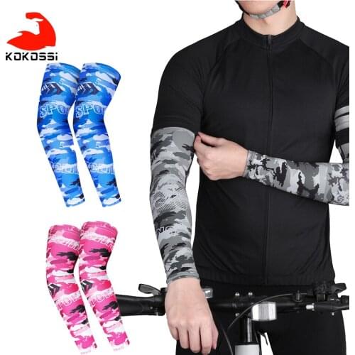 KoKossi 1Pair Arm Compression Sleeves Cycling Running Anti-UV Sport Arm Sleeves Sun Protection Cuff Cover Unisex Protective Gear