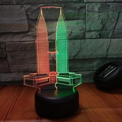 Creativity Of 3d Visual Night Light For New Building Cars In Kids Lamp Colorful Touch Charging Led Stereo Led 3d Light Fixtures