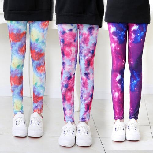 Girls Leggings Spring Summer Flower Printed Children Trousers Kids Casual Pencil Pants Leggings