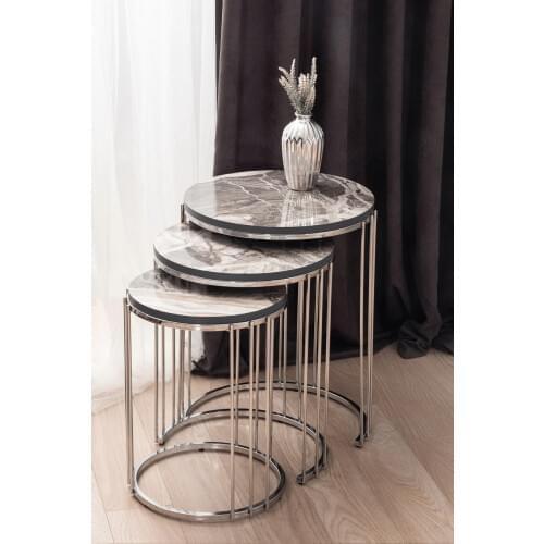 Chrome Metal Legs Marble Patterned Mdf'li Zigon Table Basse Mesa Auxiliar غرفة المعيشة الأثاث Stolik Kawowy журнальный столик