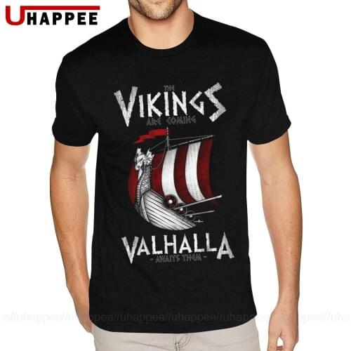 Vikings Tees Shirt Couple Distressed Print Tee Shirt Homme Short Sleeved Fashion Brand Clothing