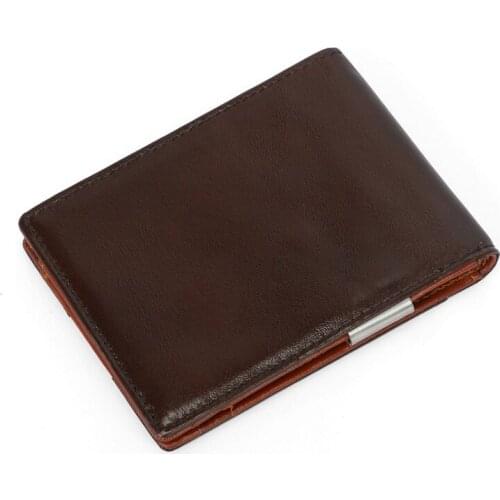 Men RFID Wallet Cards Holder Wallet Leather Slim Cards Case with Cash Clip New