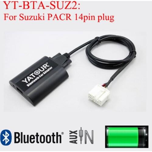 New Yatour Bluetooth adapter MP3 digital music adapter for Suzuki PACR 14pin plug radios YT-BTA AUX IN USB Charging port 9899