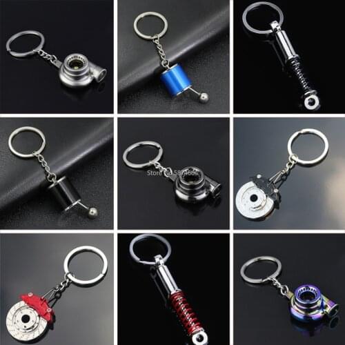 New Universal Car House Cool Gunmetal Spinning Turbo Keychain Turbocharger keyring Creative Design Auto Stylish Accessories