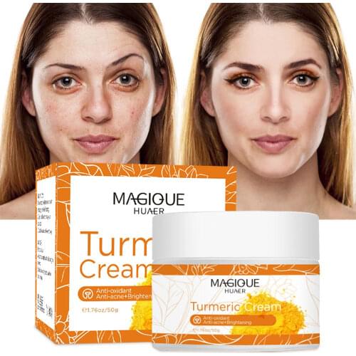 Luxsimel Natural Organic Turmeric Face Cream Beauty Face Tumeric Cream Anti Acne Moisturizer Brightening Dark Spot Removing