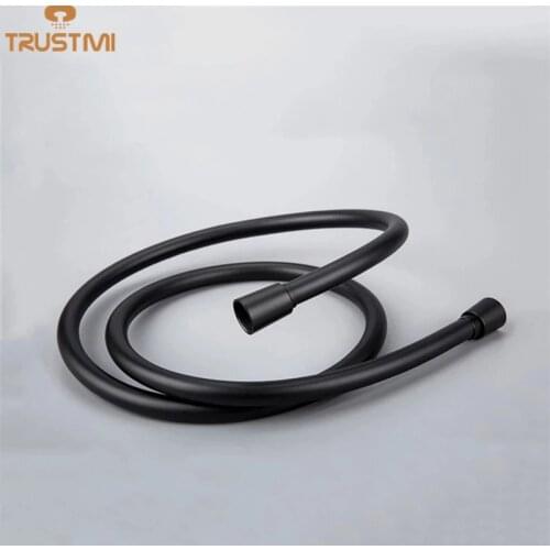 PVC High Pressure Silver & Black PVC Smooth Shower Hose For Bath Handheld Shower Head Flexible Shower Hose Free Shipping