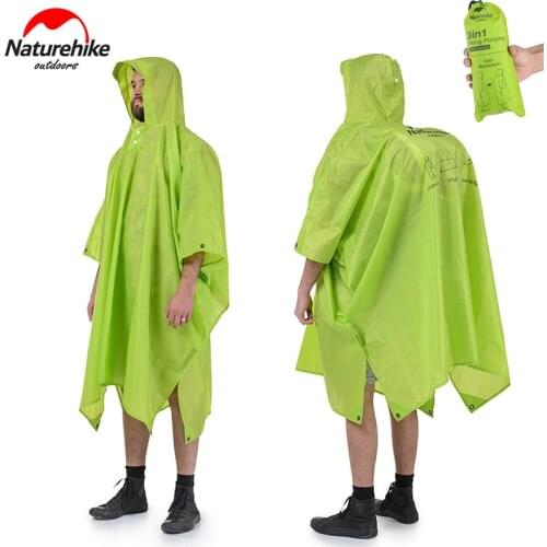 Naturehike Emergency Rain Poncho With Hood Multifunctional Rain Cover Survival Accessory Outdoor Hiking Camping Cycling Travel
