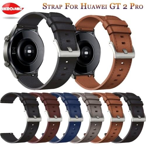 Watch Band 22mm Genuine Leather Strap For Huawei GT 2 GT2 Pro Watch Strap Replacements Honor Magic 1 2 46mm Watch Mens Strap New