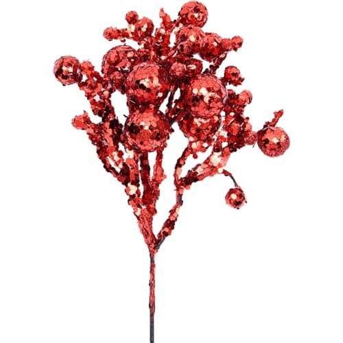 Christmas Fruit Bunches Tree Colorful Berry Cutting Flower Crafts Cuttings PVC Xmas For Wedding Room Birthday Parties Garlands