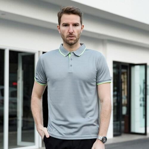 Gray Gym Polo Shirt Men Summer Casual Short sleeved Turn-down Tops Outdoor Quicky-drying Running Joker Polo Vintage 10 Colors