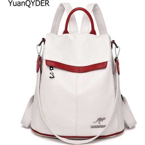 Fashion New Womens Backpacks Contrast Color Female Backpack Designer Anti-theft School Bags Girls Large Capacity Travel Mochila