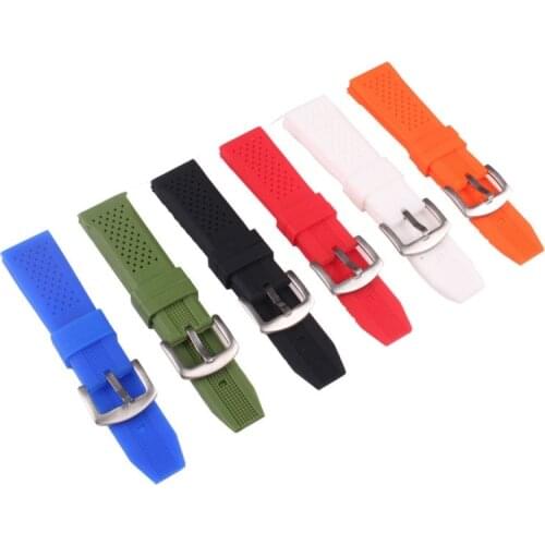 High Quality Silicone Rubber 16mm 18mm 20mm 22mm 24mm Buckle Watch band Wristwatch strap Belt