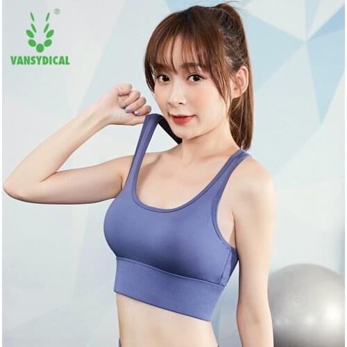 VANSYDICAL Yoga Bra Women Seamless Sexy Shockproof Push Up Running Lingerie Breathable Fitness Vest Gym Clothing Sportswear